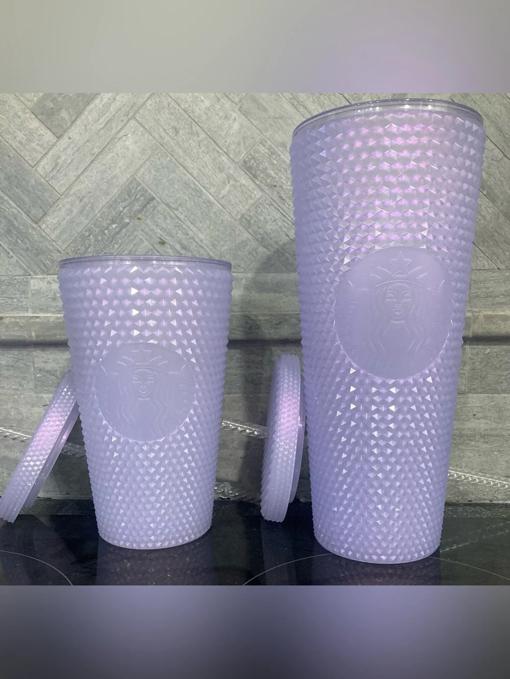 Starbucks 2021 Icy Lavender Studded Tumbler Pair